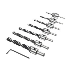 7PCS Round Shank 5 Flute Wood Countersink Drill Bit Set for Wood Screw 7PCS Round Shank 5 Flute Wood Countersink Drill Bit Set for Wood Screw