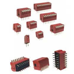 Piano key style 2.54MM dip switch bent foot red side dial DIP plug 2/3/4/5/6/8/10P position Side switch Piano key style 2.54MM dip switch bent foot red side dial DIP plug 2/3/4/5/6/8/10P position Side switch