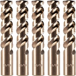 Socoje 3/8" Cobalt Drill Bit(5Pcs) M35 HSS Metal Drill Bit Set for Hard Metal Stainless Steel Cast Iron Socoje 3/8" Cobalt Drill Bit(5Pcs) M35 HSS Metal Drill Bit Set for Hard Metal Stainless Steel Cast Iron