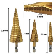 Step Drill Bit Metric Pagoda Shape Hole Cutter HSS Steel Cone Drill Bit Step Drill Bit Metric Pagoda Shape Hole Cutter HSS Steel Cone Drill Bit