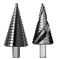 M35 Cobalt Titanium Aluminium Nitride HSS High Speed Steel 4-32MM Straight Flute Triangular Shank Pagoda Step Drill Bits M35 Cobalt Titanium Aluminium Nitride HSS High Speed Steel 4-32MM Straight Flute Triangular Shank Pagoda Step Drill Bits