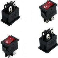 Mini Rectangle 2Pins 3Pins 4Pins Rocker Switches ON-OFF-ON Rocker Switches in Red Black AC 10A 125V 8A 250V Mini Rectangle 2Pins 3Pins 4Pins Rocker Switches ON-OFF-ON Rocker Switches in Red Black AC 10A 125V 8A 250V