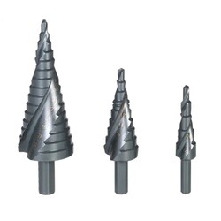 3Pcs Metric Three Flats Shank Spiral Flute HSS Step Drill Bit with Chip-Breaker for Sheet Metal Wood Plastic Drilling 3Pcs Metric Three Flats Shank Spiral Flute HSS Step Drill Bit with Chip-Breaker for Sheet Metal Wood Plastic Drilling