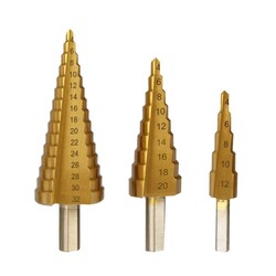 3Pcs Unibit Titanium Brocas Broca Escalonada Para De Metal Cone Shape HSS Step Drill Bit Set for Metal Tube Sheet Drilling 3Pcs Unibit Titanium Brocas Broca Escalonada Para De Metal Cone Shape HSS Step Drill Bit Set for Metal Tube Sheet Drilling