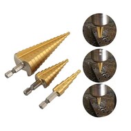 3Pcs Unibit Titanium Brocas Broca Escalonada Para De Metal Cone Shape HSS Step Drill Bit Set for Metal Tube Sheet Drilling 3Pcs Unibit Titanium Brocas Broca Escalonada Para De Metal Cone Shape HSS Step Drill Bit Set for Metal Tube Sheet Drilling