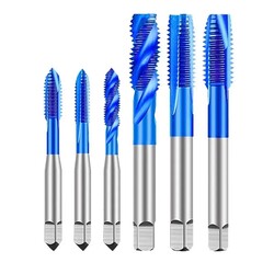 Straight Spiral Flute Taps HSS M35 Cobalt Containing Tip Taps M2-M20 Blue Nano Machine Taps for Stainless Steel Straight Spiral Flute Taps HSS M35 Cobalt Containing Tip Taps M2-M20 Blue Nano Machine Taps for Stainless Steel