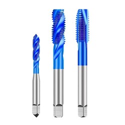Straight Spiral Flute Taps HSS M35 Cobalt Containing Tip Taps M2-M20 Blue Nano Machine Taps for Stainless Steel Straight Spiral Flute Taps HSS M35 Cobalt Containing Tip Taps M2-M20 Blue Nano Machine Taps for Stainless Steel