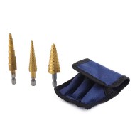 3/16-1/2 1/4-3/4 1/8-1/2 inch  Titanium Triangle Shank Step Drill Bits Set for Wood Metal Drilling 3pcs  3/16-1/2 1/4-3/4 1/8-1/2 inch  Titanium Triangle Shank Step Drill Bits Set for Wood Metal Drilling 3pcs