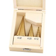 M2 Titanium Pagoda Drill Straight Groove  6542 Step Drill Bit Set 3PCS M2 Titanium Pagoda Drill Straight Groove  6542 Step Drill Bit Set 3PCS