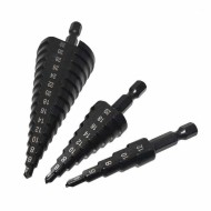 Pagoda Drill 4-12 4-20 4-32 Metric Straight groove  Nitride Black Step Drill Bit Set 3PCS  Pagoda Drill 4-12 4-20 4-32 Metric Straight groove  Nitride Black Step Drill Bit Set 3PCS