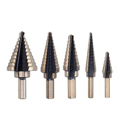 5PCS  Pagoda Drill Set Straight Groove Reaming Drilling Bits Inch Step Drill Bit 5PCS  Pagoda Drill Set Straight Groove Reaming Drilling Bits Inch Step Drill Bit