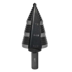 Best Quality  6542 Nitriding Black Step Drill Bit for Metal 3/8 inch Hex Shank 7/8 to 1-3/8 inch Cone Drill Bit Pagoda Drill Best Quality  6542 Nitriding Black Step Drill Bit for Metal 3/8 inch Hex Shank 7/8 to 1-3/8 inch Cone Drill Bit Pagoda Drill