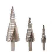 triangle  Step Drill Bits silver color   Pagoda Drill  4-12mm 4-20mm 4-32mm Step Cutting Tools triangle  Step Drill Bits silver color   Pagoda Drill  4-12mm 4-20mm 4-32mm Step Cutting Tools