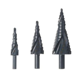 4-12/20/32mm  Step Drill Bits Set Spiral Grooved Hole Cutter 3pcs  4-12/20/32mm  Step Drill Bits Set Spiral Grooved Hole Cutter 3pcs