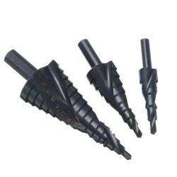 4-12/20/32mm  Step Drill Bits Set Spiral Grooved Hole Cutter 3pcs  4-12/20/32mm  Step Drill Bits Set Spiral Grooved Hole Cutter 3pcs