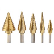 Socoje 6PCS Premium Titanium-Coated  4241 Step Drill Bit Set by Pro-Drills Variety Pack (1/8 to 1-3/8) High-Speed Steel Center Punched Design Socoje 6PCS Premium Titanium-Coated  4241 Step Drill Bit Set by Pro-Drills Variety Pack (1/8 to 1-3/8) High-Speed Steel Center Punched Design