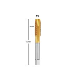 High Precision  M8*1.25mm Taps Tin Coated Spiral Point Tapp Drill Bit High Precision  M8*1.25mm Taps Tin Coated Spiral Point Tapp Drill Bit