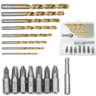 Drill Bit Set Slotted Bits  Twist Drill Bit with 60mm Extension Rod with Plastic Storage Box 18PCS  Drill Bit Set Slotted Bits  Twist Drill Bit with 60mm Extension Rod with Plastic Storage Box 18PCS
