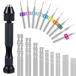 Socoje 36 Pieces Hand Drill Set Include Pin Vise Hand Drill Mini Drills and 0.5-3.0mm  Drills and 0.3-1.2mm PCB Drill for Craft Carving DIY Socoje 36 Pieces Hand Drill Set Include Pin Vise Hand Drill Mini Drills and 0.5-3.0mm  Drills and 0.3-1.2mm PCB Drill for Craft Carving DIY