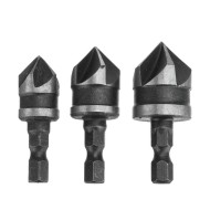 1/4 Hex Shank Wood Plastic Chamfer Bit Countersink Bore Set 12/16/19mm 3Pcs   1/4 Hex Shank Wood Plastic Chamfer Bit Countersink Bore Set 12/16/19mm 3Pcs