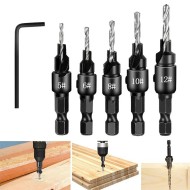 Countersink Drill Bit Set Carpentry Woodworking Drill Bit #5 #6 #8 #10 #12 5PCS  Countersink Drill Bit Set Carpentry Woodworking Drill Bit #5 #6 #8 #10 #12 5PCS