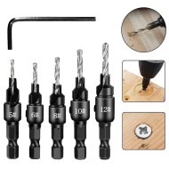 Countersink Drill Bit Set Carpentry Woodworking Drill Bit #5 #6 #8 #10 #12 5PCS  Countersink Drill Bit Set Carpentry Woodworking Drill Bit #5 #6 #8 #10 #12 5PCS