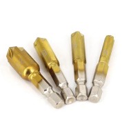 1/4 Hex Shank Chamfer Countersink Drill Bit 90 Degree 6mm-19mm 6Pcs  1/4 Hex Shank Chamfer Countersink Drill Bit 90 Degree 6mm-19mm 6Pcs