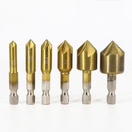 1/4 Hex Shank Chamfer Countersink Drill Bit 90 Degree 6mm-19mm 6Pcs  1/4 Hex Shank Chamfer Countersink Drill Bit 90 Degree 6mm-19mm 6Pcs