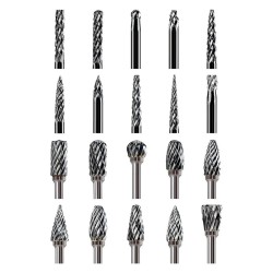 Carbide Burr Set Compatible with Dremel 1/8 Shank 20PCS Carbide Burr Set Compatible with Dremel 1/8 Shank 20PCS
