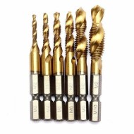 M3-M10 Titanium Coated Deburr Countersink Drill Bit Screw Thread Metric Tap 6pcs M3-M10 Titanium Coated Deburr Countersink Drill Bit Screw Thread Metric Tap 6pcs