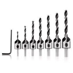 5 Flute Countersink Drill Bit Set Reamer Woodworking 3-10mm Chamfer Drill Bits 7pcs   5 Flute Countersink Drill Bit Set Reamer Woodworking 3-10mm Chamfer Drill Bits 7pcs