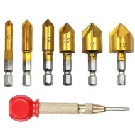 Hex Shank 5-blade Countersink Drill Bits Chamfering Knife Woodworking Hole Saw Kit Tool Hex Shank 5-blade Countersink Drill Bits Chamfering Knife Woodworking Hole Saw Kit Tool
