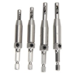 Self Centering Hinge Drill Bit Set for Hinges Drawer Guides Hole Saw Cutter 4Pcs  Self Centering Hinge Drill Bit Set for Hinges Drawer Guides Hole Saw Cutter 4Pcs