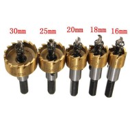 5Pcs High Speed Steel Drill Bits 16-30mm Hole Saw Cutter Set 5Pcs High Speed Steel Drill Bits 16-30mm Hole Saw Cutter Set
