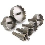Stainless Steel Carbide Tip Metal Alloy Drill Bits Hole Saw Cutter Set 22mm-65mm 6pcs  Stainless Steel Carbide Tip Metal Alloy Drill Bits Hole Saw Cutter Set 22mm-65mm 6pcs