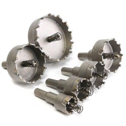 Stainless Steel Carbide Tip Metal Alloy Drill Bits Hole Saw Cutter Set 22mm-65mm 6pcs  Stainless Steel Carbide Tip Metal Alloy Drill Bits Hole Saw Cutter Set 22mm-65mm 6pcs