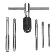 M3-M8 Tap Drill Set T Handle Ratchet Tap Wrench Machinist Tool With Screw Tap Hand 6pcs  M3-M8 Tap Drill Set T Handle Ratchet Tap Wrench Machinist Tool With Screw Tap Hand 6pcs