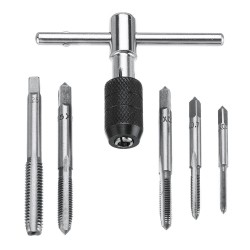 M3-M8 Tap Drill Set T Handle Ratchet Tap Wrench Machinist Tool With Screw Tap Hand 6pcs  M3-M8 Tap Drill Set T Handle Ratchet Tap Wrench Machinist Tool With Screw Tap Hand 6pcs
