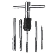 M3-M8 Tap Drill Set T Handle Ratchet Tap Wrench Machinist Tool With Screw Tap Hand 6pcs  M3-M8 Tap Drill Set T Handle Ratchet Tap Wrench Machinist Tool With Screw Tap Hand 6pcs