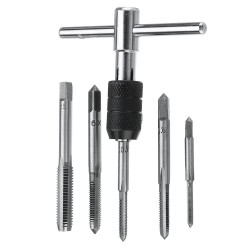M3-M8 Tap Drill Set T Handle Ratchet Tap Wrench Machinist Tool With Screw Tap Hand 6pcs  M3-M8 Tap Drill Set T Handle Ratchet Tap Wrench Machinist Tool With Screw Tap Hand 6pcs