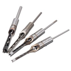 Square Hole Drill Bits Woodworking Auger 1/4 to 1/2 Inch Tool Set 4pcs  Square Hole Drill Bits Woodworking Auger 1/4 to 1/2 Inch Tool Set 4pcs