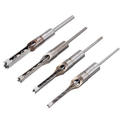 Square Hole Drill Bits Woodworking Auger 1/4 to 1/2 Inch Tool Set 4pcs  Square Hole Drill Bits Woodworking Auger 1/4 to 1/2 Inch Tool Set 4pcs