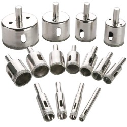 15mm-50mm Socoje Diamond Drill Bits Hole Saw Diamond Drill Bit Set For Diamond Coating Carbon Steel For Glass Ceramics Porcelain Ceramic Tile 15pcs 15mm-50mm Socoje Diamond Drill Bits Hole Saw Diamond Drill Bit Set For Diamond Coating Carbon Steel For Glass Ceramics Porcelain Ceramic Tile 15pcs