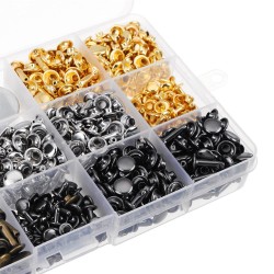 360Pcs Leather Rivets Double Cap Rivets Metal Fixing Tool With Punch Pliers Kit Craft Snap Fastener Press Button Repair Tool 360Pcs Leather Rivets Double Cap Rivets Metal Fixing Tool With Punch Pliers Kit Craft Snap Fastener Press Button Repair Tool