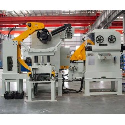 3 In 1 Servo Feeder Metal Coil Uncoiler Automatic Hydraulic Leveling Feeding Punching Production Line With 3 In 1 Servo Feeder Metal Coil Uncoiler Automatic Hydraulic Leveling Feeding Punching Production Line With