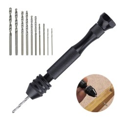 11Pcs Precision Pin Vise Micro Mini Hand Twist Drill Bits Set for Metal Wood Jewelry Delicate DIY 11Pcs Precision Pin Vise Micro Mini Hand Twist Drill Bits Set for Metal Wood Jewelry Delicate DIY