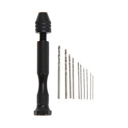 11Pcs Precision Pin Vise Micro Mini Hand Twist Drill Bits Set for Metal Wood Jewelry Delicate DIY 11Pcs Precision Pin Vise Micro Mini Hand Twist Drill Bits Set for Metal Wood Jewelry Delicate DIY