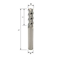 2mm, 1/16", 3 Flute, End Mill, For Aluminum Alloy, H6, 50°, Made In China