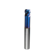 2mm Corner Radius End Mill 4 Flute, 0.5R, HRC68, Blue NB Coated, 3/16" Shank,  Made In China