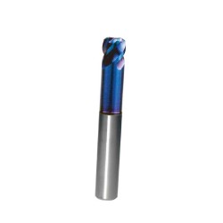 8mm Corner Radius End Mill 4 Flute 0.5R, HRC68 Blue NB Coated 5/16" Shank  Made In China